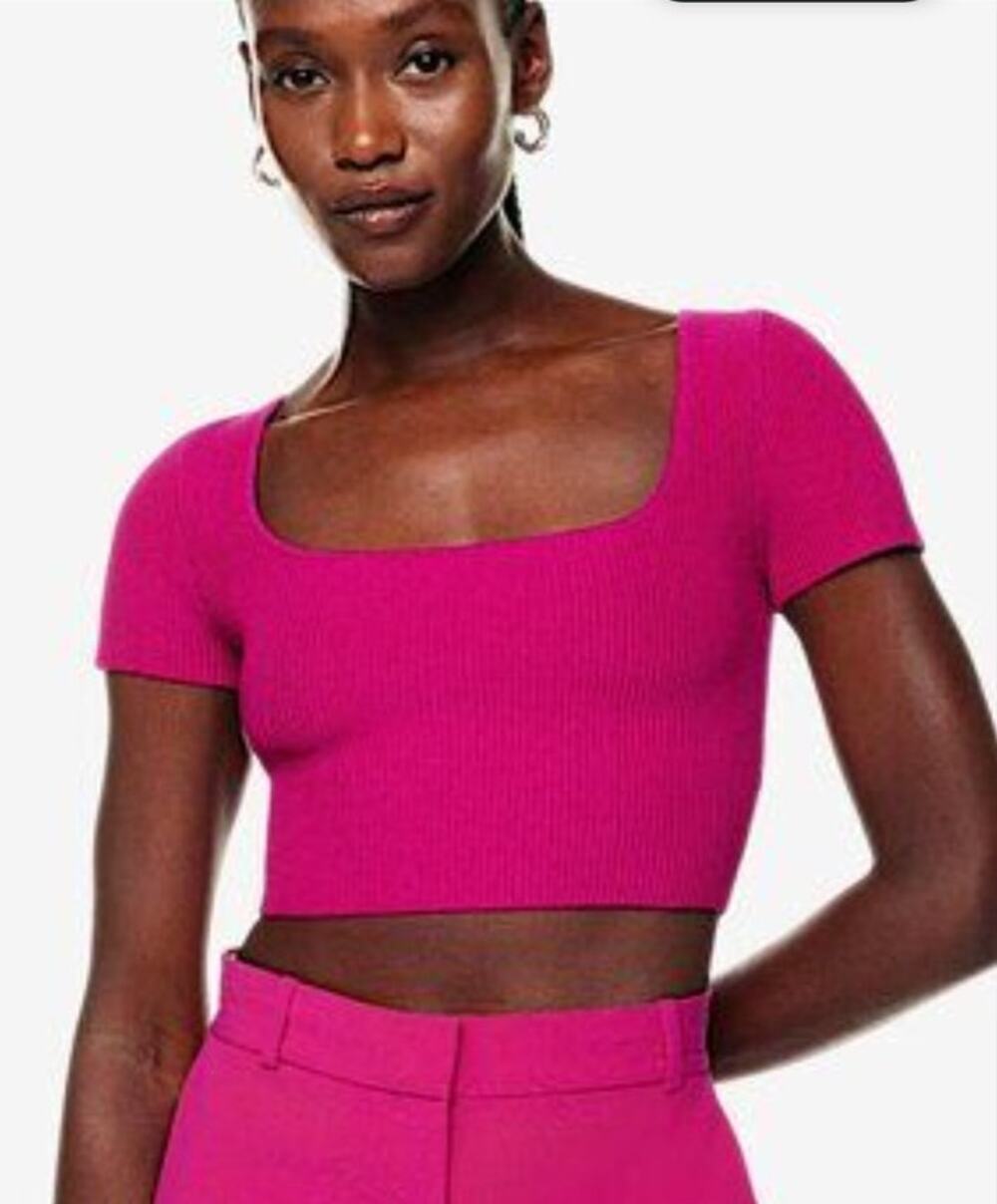 Babaton Women's Pink Crop-top Size M
